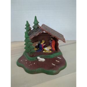 A Shiny Brite vintage manger plastic scene made Hong Kong VINTAGE Christmas